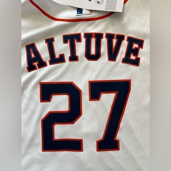 Nike Authentic Men Houston Astros Jose Altuve White Home Baseball Jersey $135 - Picture 7 of 9